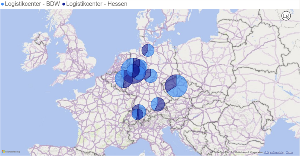 Auswertung Karten Darstellung Logistikcenter